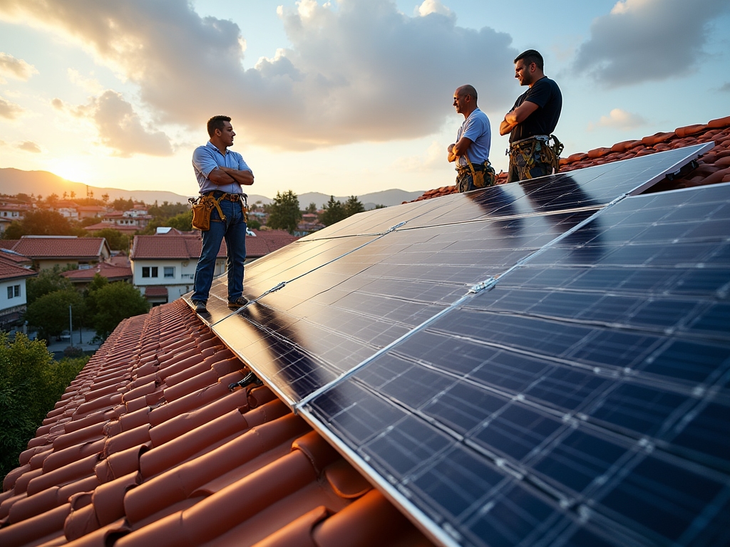 Solar panels on Mexican home